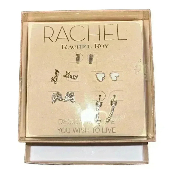 RACHEL Rachel Roy Gold Tone Box Earring Set - Picture 1 of 4